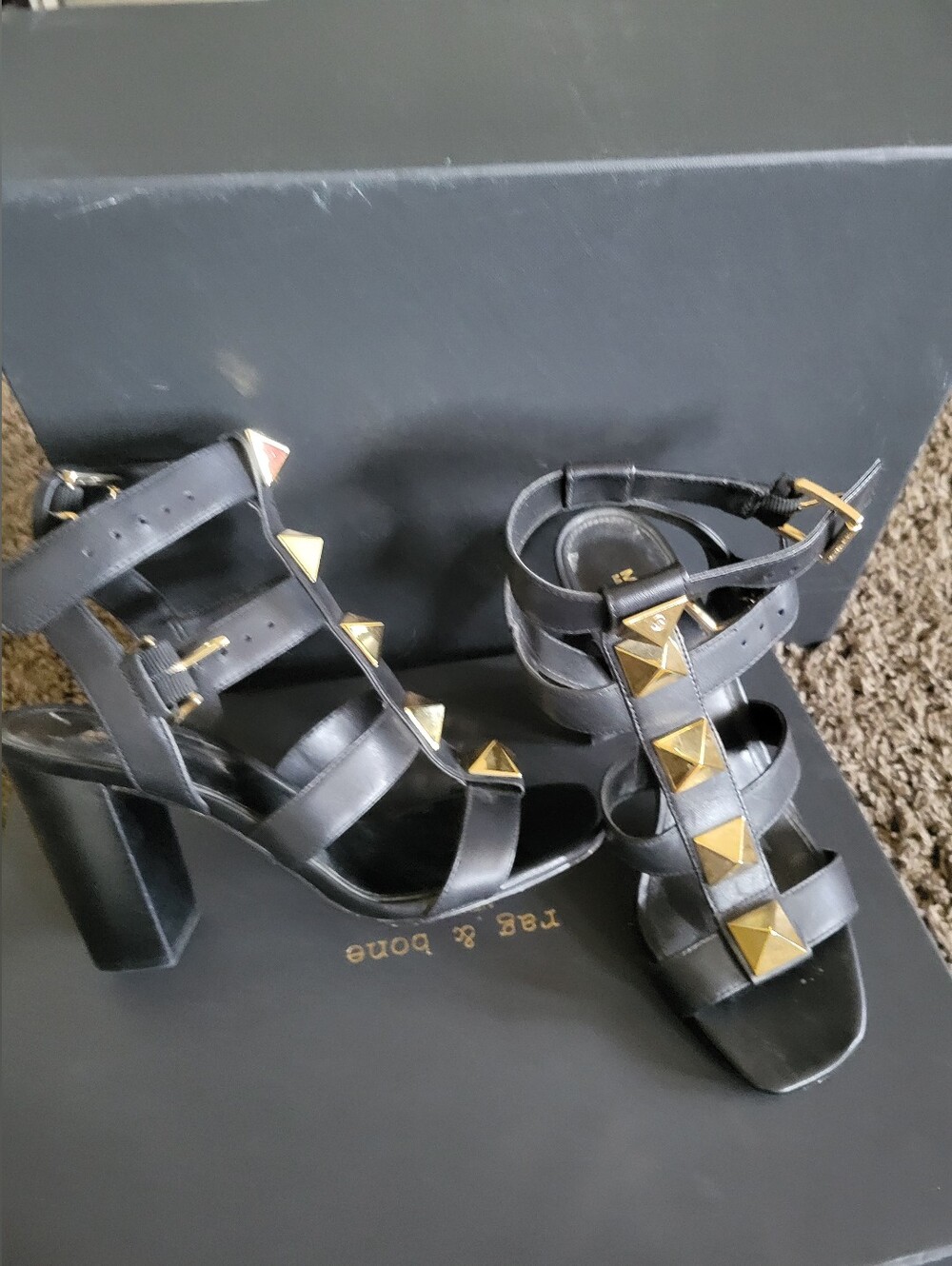 Michael Kors Gladiator Gold Stud Heel Sandals 6